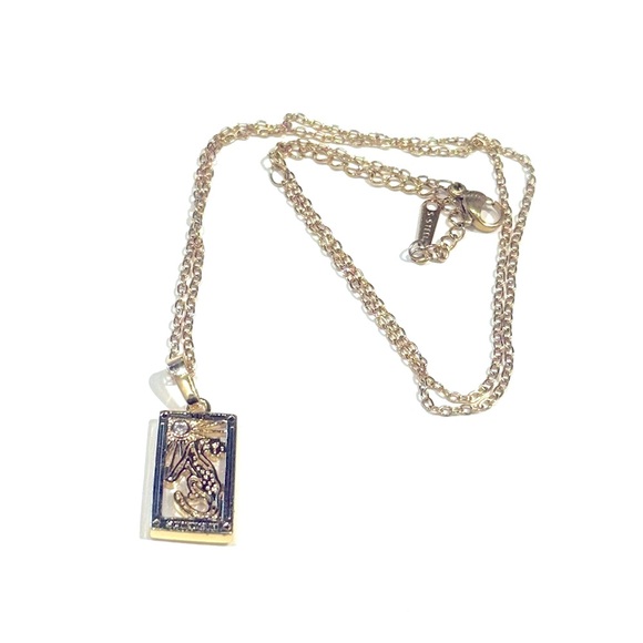 Vintage Styled Gold Tarot Necklace Sign For Strength - Picture 5 of 6